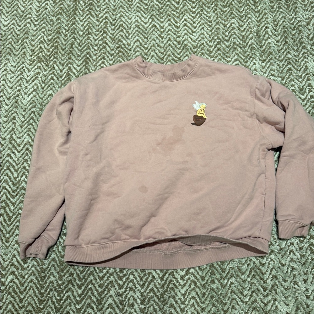 Pink KITH Crewneck Sweatshirt with Angel Graphic
